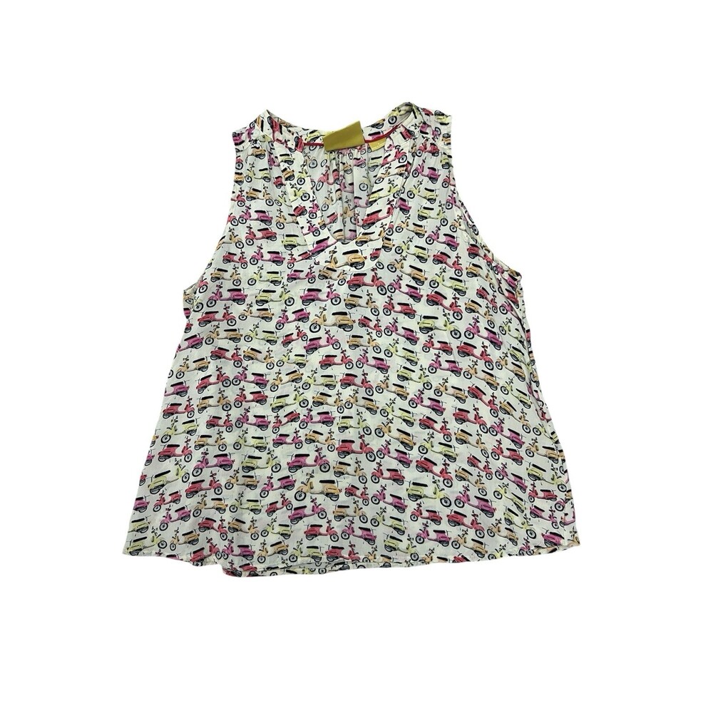 Maeve Anthropologie Enna Moped Scooter Vespa Print Swing Tank Top